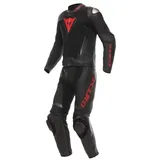 Dainese Demon Sprint 2-Teiler Motorrad Lederkombi - Schwarz/Neon-Rot / 52