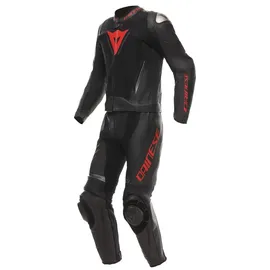Dainese Demon Sprint 2-Teiler Motorrad Lederkombi - Schwarz/Neon-Rot / 52