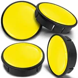 SkinoEu 4 x 60mm Universal Alufelgen Nabenkappen Felgen Kappen Felgendeckel Radkappen Radnabendeckel Nabendeckel Felgenkappen Gelb CX 69