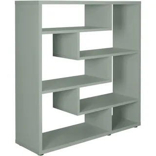 JIMMYLEE Babyregal Milan und Mia, Grün, Holzwerkstoff, 4 Fächer, 130x134x40 cm, DIN EN ISO 9001, individuell planbar, stehend, Babymöbel, Babyzimmerregale