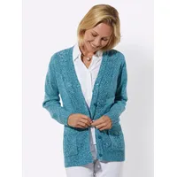 Witt Weiden Strickjacke in aquapetrol-ecru-meliert | Gr.: 42