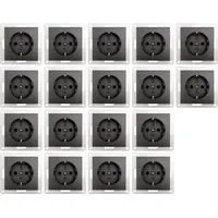 McPower Schutzkontakt-Steckdose McPower "Flair", 250V/16A, Einsteckschutz, anthrazit, matt -