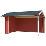 Lasita Maja Gartenhaus »Unterstand/Lounge San Diego«, Unterstand / Lounge 34mm, Fundamentmass 4250x3000, Schwedenrot, rot