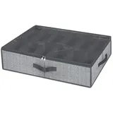 MEGAGOODS Schuhbox Unterbett Schuhorganizer für 12-16 Paar faltbar mit Sichtfenster DE. (Packung mit 1 Schuhorganizer)