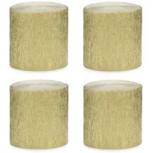 Partydeco Kreppband Gold metallic 4 Rollen 5 cm x 10 m