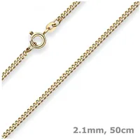 Schmuck Krone Goldkette 2,1mm Panzerkette aus 333 Gelbgold 50cm, Gold 333 goldfarben
