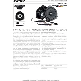 ETON UG FIAT FD16 16,5 cm (6,5“) Plug & Play Komponenten System, passgenaues Lautsprechersystem kompatibel mit FIAT Ducato