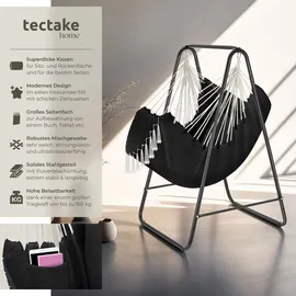 Tectake Hängesessel, Schwarz, Baum/Pflanze/Natur, 85x154.5x100 cm, Gartenmöbel, Hängesessel