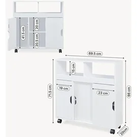 [en.casa] Fadeskimma Beistellschrank 69,5 x 71,5 x 20 cm Weiß