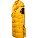 Navahoo Steppweste NAVAHOO "Madilynaa", Damen, Gr. S (36), gelb, Oberstoff: 100% Polyester; Futter: 100% Polyester; Wattierung: 100% Polyester, oversize ca. Mitte Oberschenkel, V-Ausschnitt, Westen Steppweste, stylische ärmellose Damen Weste mit Kapuze