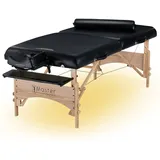 Master Massage Husky Gibraltar Mobil Massageliege Kosmetikliege Therapiebett Klappbar Extra Breit mit Ambiente Beleuchtung Holz 81cm, Schwarz