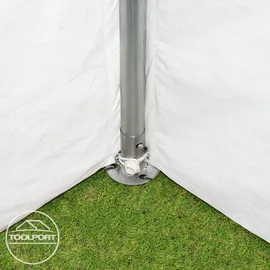 TOOLPORT Partyzelt 3 x 5 m inkl. Seitenteile weiß