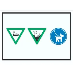 Brut- und Setzzeit Hund anleinen Symbol Schild A3 (297x420mm)