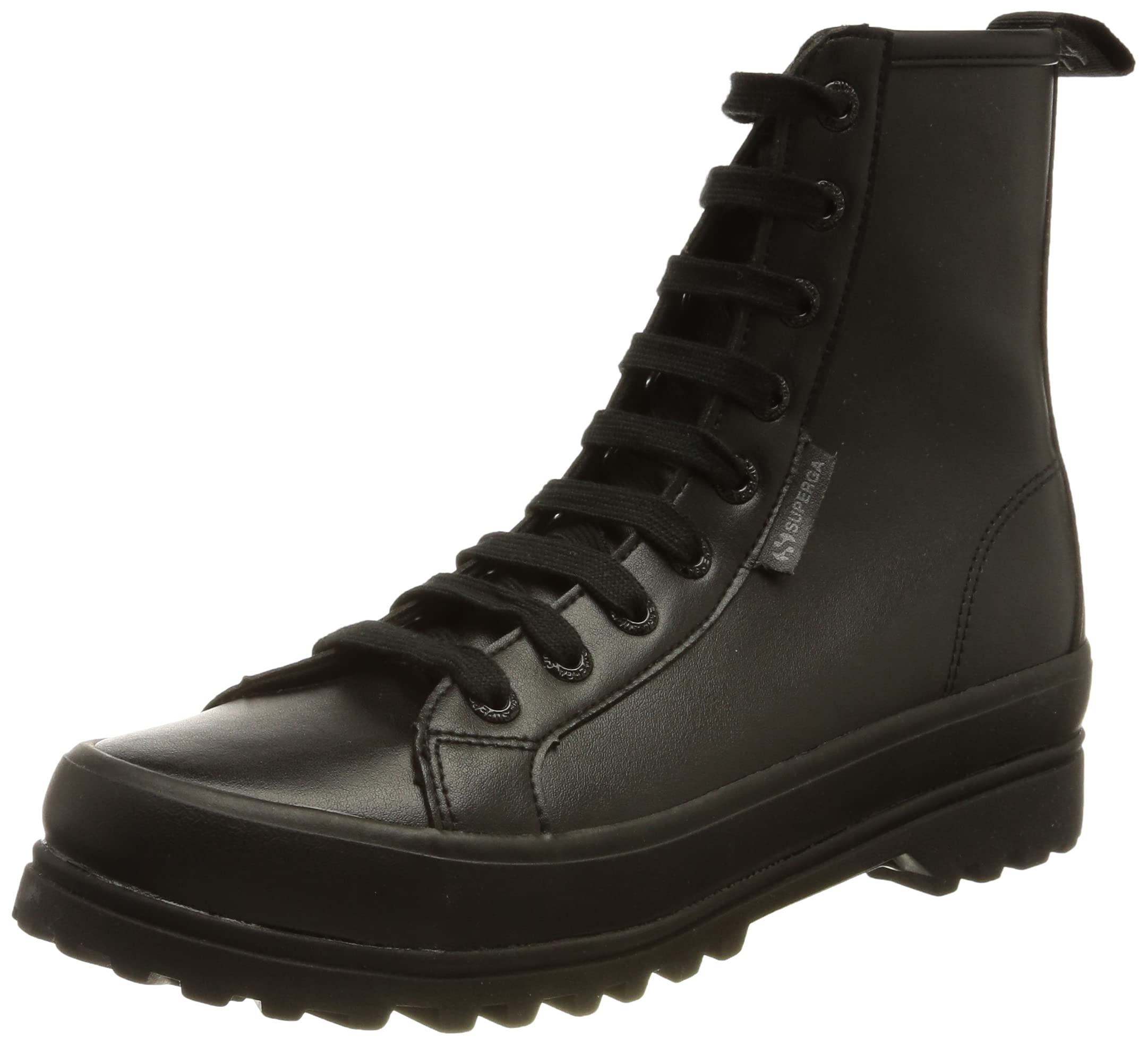 Superga Women's 2643 Alpina Vegan Leather Boots Black in Size 38