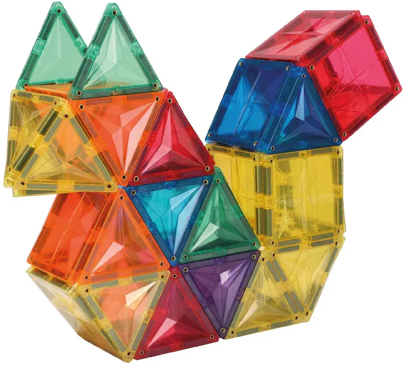 Magnetische Bausteine Set 60-teilig Mehrfarbig Kunststoff Neodym-Magnet ab 3 Jahren - Cleverclixx Original Intense Pack