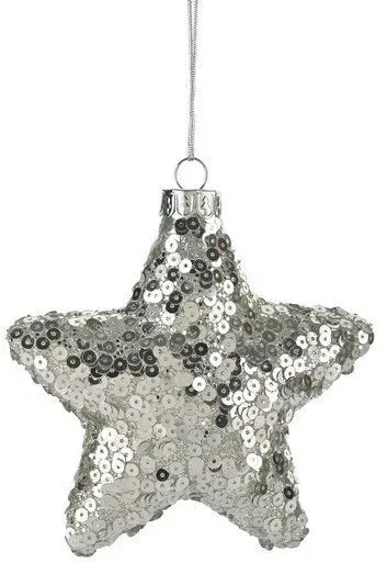 Seoul Weihnachtsstern 10,5cm Glas Silber