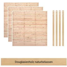 BM Massivholz Sichtschutzzaunpfosten 180 x 180 cm beige Massivholz 3 St.
