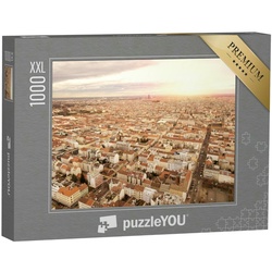 puzzleYOU Puzzle Puzzle 1000 Teile XXL „Vogelperspektive auf Wien bei Sonnenuntergang“, 1000 Puzzleteile, puzzleYOU-Kollektionen Wien