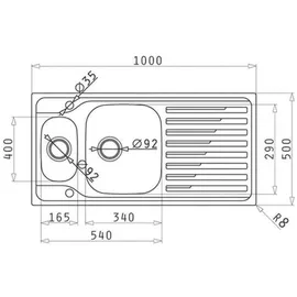PYRAMIS Amaltia Extra (100X50) 1 1/2B 1D Edelstahl poliert + Excenterbetätigung