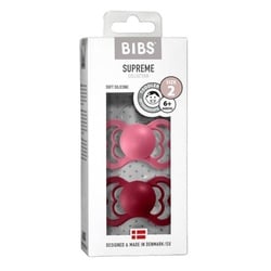 BIBS Schnuller Supreme 2er Pack Silikon Coral+Ruby 6-36m