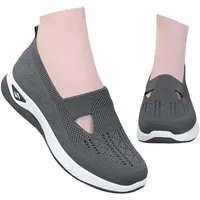 Orthopädische Schuhe Damen Sneaker, Schuhe ohne Schnürung für Handsfree Cushion Slip On rutschfeste Walkingschuhe Turnschuhe Leicht Bequeme Erhöhte Füße Sommer Gesundheitsschuhe Barfußschuhe Leichte - 39 EU