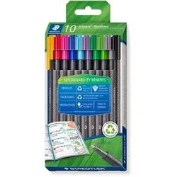 STAEDTLER Fineliner triplus 334 RC10 sortiert 10 Stück