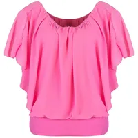 CLEO STYLE Chiffonbluse Damen Bluse 661 36-40 Pink rosa 36-40