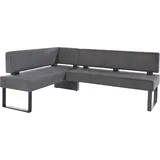 OTTO home Eckbank OTTO HOME "Oliver mit Metallgestell, Küchenbank", grau (grau, schwarz), B:200cm H:89cm T:160cm, Holzwerkstoff, Massivholz, Polyester, Sitzbänke, Eckbank, verschiedene Bezüge Cord Esszimmerbank OTTOs Choice