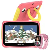 blackview Kinder Tablet Tab 3Kids incl. Kinderuhr Tablet (7", 32 GB, Elterliche Kontrolle, iKids App, Oster-Geschenke) rosa
