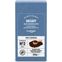 by Amazon Entkoffeiniert Gemahlener Röstkaffee 100% Arabica Intensität: 2 - Mild, 250g