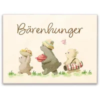 Speecheese Bären Familie Schneidebrett in 39x28cm Glas mit Spruch