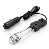 QEAS 12V Mini Tauchsieder Auto, Hochwertiges Edelstahl, Auto Warmwasserbereiter, Elektroauto-Tauchsieder für Camping, Reise, LKW, Kaffee, Tee