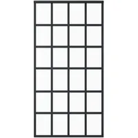 vidaXL Schiebetür ESG-Glas und Aluminium 102x205 cm Schwarz