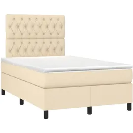 vidaXL Boxspringbett 120 x 200 cm Creme