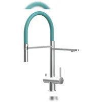 VIZIO 3 Wege Wasserhahn Küchenarmatur Edelstahl Massiv Türkis