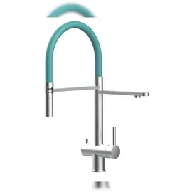 VIZIO 3 Wege Wasserhahn Küchenarmatur Edelstahl Massiv Türkis