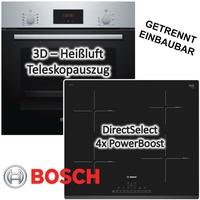 Induktionsherd Bosch HERDSET Einbau Autark Backofen + Induktion Kochfeld Facette