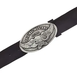 Mustang Herrengürtel Leder schwarz 110 cm