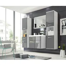 WELLTIME Lorca 4-tlg. weiß/grau hochglanz