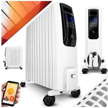 Kesser KESSER® Ölradiator mit WiFi App & Fernbedienung digitalem Display- elektrischer energiesparender Heizkörper mit 10 Rippen, Timer Zeitschaltuhr, 4 Heizstufen, Thermostat, Weiß