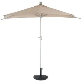 Mendler Parla 285 x 145 cm creme halbrund Gestell Alu inkl. Ständer