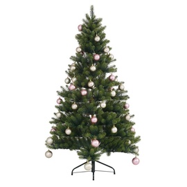 Creativ deco Künstlicher Weihnachtsbaum »Fertig geschmückt«, mit 60 Kugeln und LED Beleuchtung grün Material Kunststoff, Yourhome