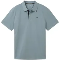 Tom Tailor Herren Basic Piqué Poloshirt, mit Knopfleiste und Logo, grau