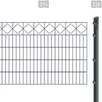 Arvotec Doppelstabmattenzaun »EXCLUSIVE 100 zum Einbetonieren "Karo" mit Zierleiste«, Zaunhöhe 100 cm, Zaunlänge 2 - 60 m 54327051-0 anthrazit H/L: 100 cm x 42 m