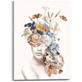 reinders Wandbild 50 x 70 cm Floral Lady Glamour Leinen Bunt