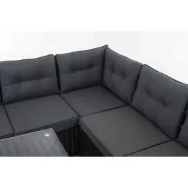 CLP Sierra Gartengarnitur Polyrattan grau/schwarz