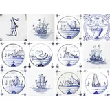 Fliesenaufkleber HOME AFFAIRE "Maritim", blau (blau, weiß), B:12cm H:15cm, Fliesenaufkleber, Stickerfliesen, selbstklebend, Sticker, 12er Set