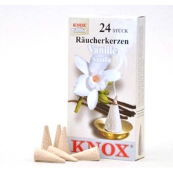 Knox, Duftkerzen, Räucherkerzen – Vanille 24 Stk., Kegel