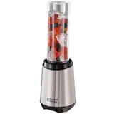 RUSSELL HOBBS Smoothie-Maker Mix & Go Smoothie Maker 23472-56, 300 W, 600 ml Mixbehälter, spülmaschinenf., Edelst., Power Motor 23.500 U/min silberfarben