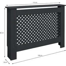ML-Design Heizkörperverkleidung mit Wabenmuster 112x19x82cm Anthrazit aus MDF
